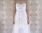 Organza Strapless Woodland Drape Detail Slim Fit Wedding Dresses  : LAURA Floral Dress Custom Size