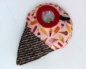 Eye Spy Bag Travel Toy, I Cream Cone I Spy, Search and Find Quiet Toy, pink & brown