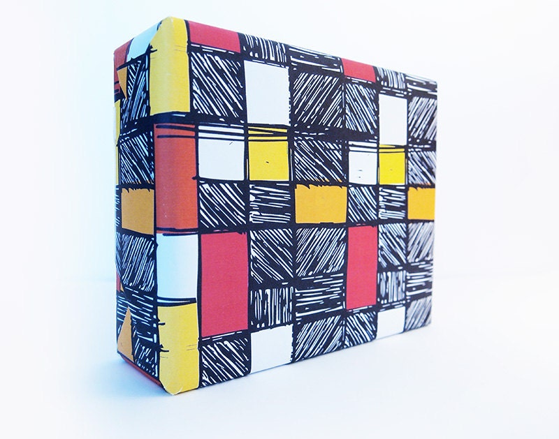 Gift Wrap Abstract Retro Pattern Large Sheet Colourful Wrapping Paper