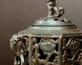 FATHERS DAY 20% SALE Incense Burner Artifact, Censer, Chinese, Cultural Ethnicity / Foo Dog /  7" H / eb60
