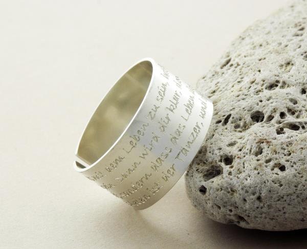 Graduation Wide Band Message Ring ... You are braver ... or your Custom Words or inspirational quote ... 925-silver ... Winnie the Pooh