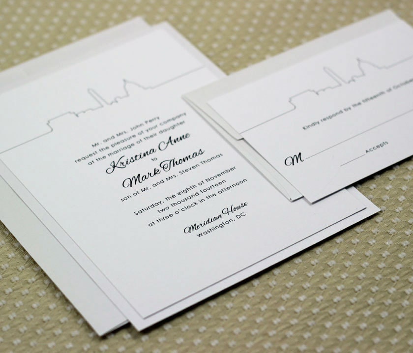Washington DC Wedding Invitations Washington DC Invitations Sample