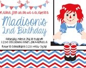 Raggedy Ann Inspired Invitation - Girl Birthday - PRINTABLE Il_170x135
