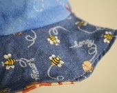 Toddler reversible sun hat: eco friendly, upcycled, OOAK