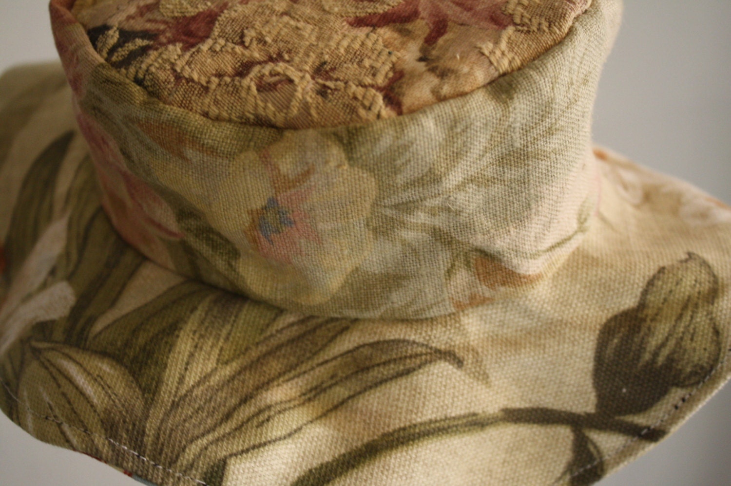 Baby girl reversible sun hat: eco friendly, upcycled, OOAK