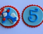 Fondant Airplane Cupcake Toppers