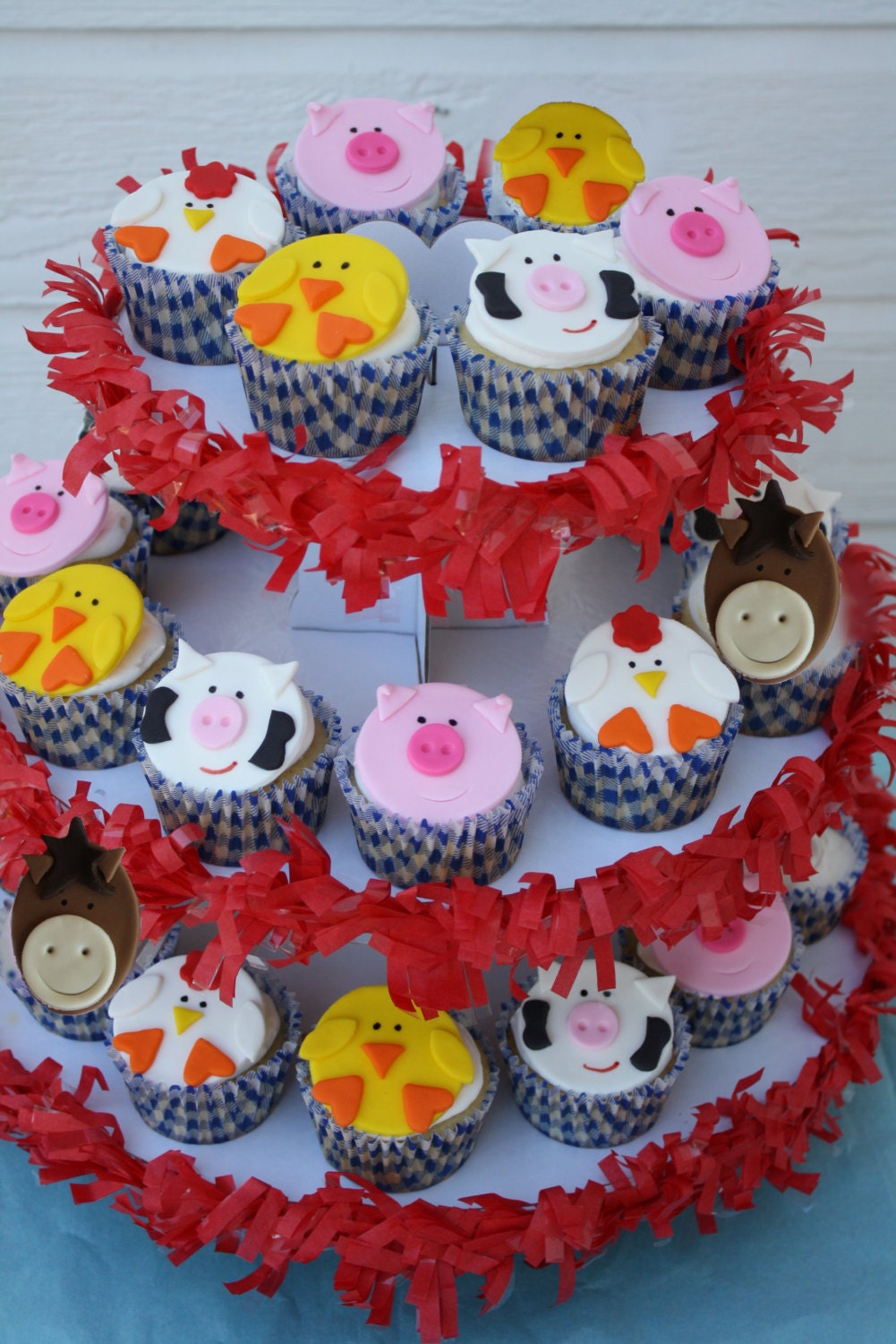 Farm Animal Cupcake Topper Variety One Dozen