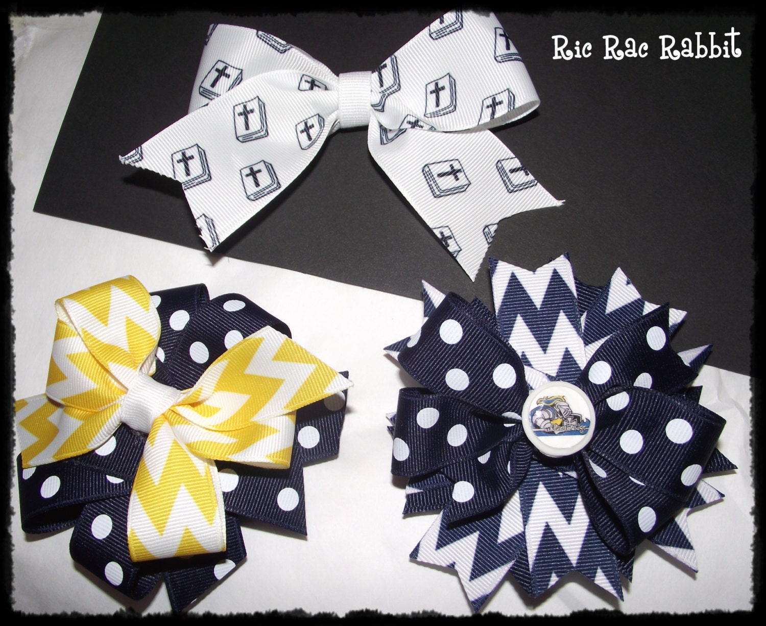 3" - 4"  Cambridge Christian Bow Clips Set of 3