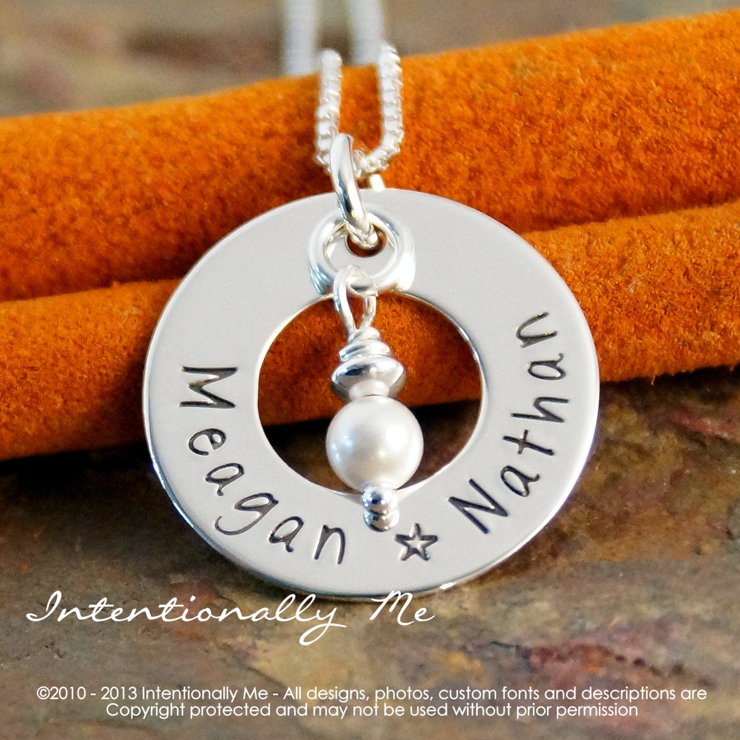 Hand Stamped Mommy Jewelry - Personalized Necklace - Small Simplicity Family Circle of Love