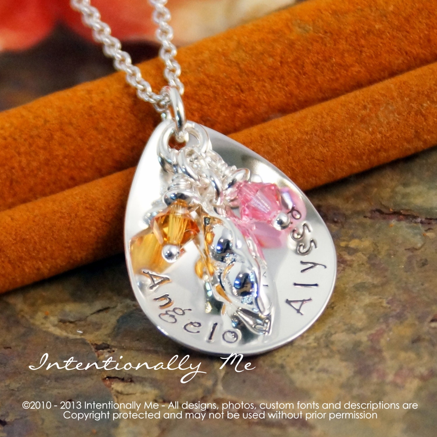 Hand Stamped Mommy Necklace - Personalized Mothers Jewelry - Sterling Silver Necklace - My Two Peas