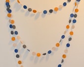 Mustard Yellow, Oatmeal, Ocean Blue and Grey Felt  Bunting