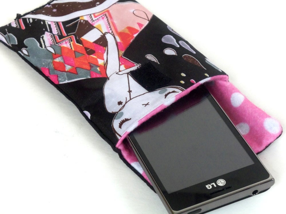 Kawaii Big Eye Art Cell Phone / Accessories Case Device Cozy Hand Painted Pink Black