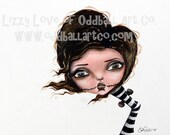 Big Eye Art Print Signed Zombielicious by Lizzy Love apprx 8x10
