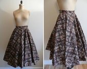 Vintage 1950s Skirt 50s Quilted Ilene Ricky Skirt
