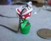 GUO GUO'S- Handmade polymer clay Super Mario Youch Piranha Necklace, made to order