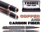 Father's day gifts : Custom Carbon Fiber Pen with polished Copper great executive gift