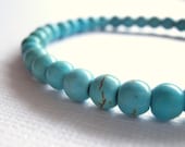 Turquoise Magnesite Stretch Bracelet, Summer Jewelry, Stacking Bracelet