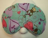 Herbal Hot/Cold Therapy Sleep Mask with adjustable and removable strap Monkey and Hearts Monkey Love