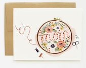Embroidered Mother's Day Card 1pc - QuillandFox