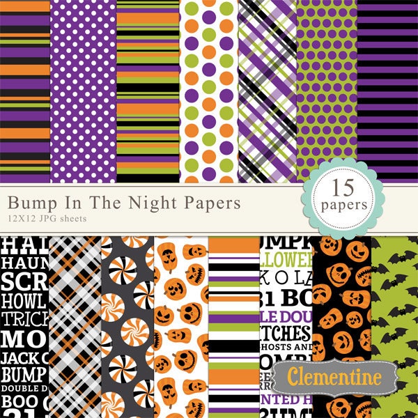 40% OFF SALE -Halloween digital paper 12x12, digital scrapbooking paper, royalty free- Instant Download Il_170x135