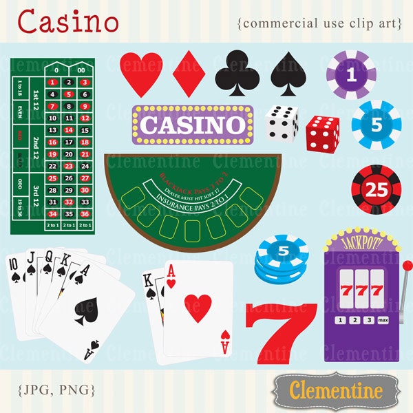 40% OFF SALE -Poker clip art images, casino clip art, royalty free images, commercial use- Instant Download Il_170x135
