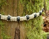 Black beaded hemp necklace