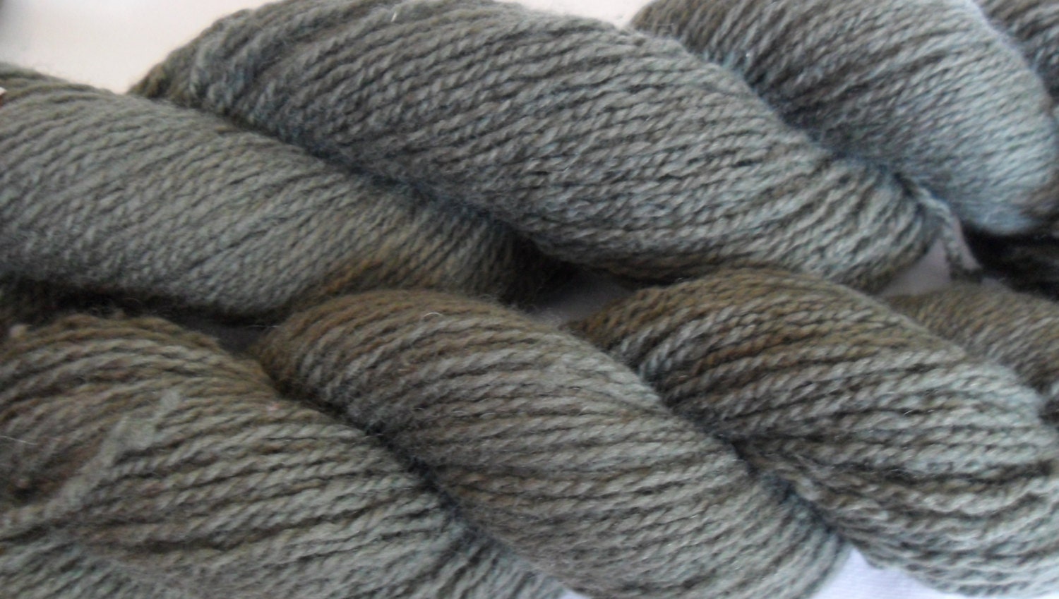 Khaki Green Wool and Cashmere Reclaimed Yarn- 368 yards