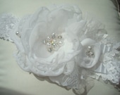 White Christening Headband, Blessings Headband, Baptism Headband, Headband, Baby Headband, nfant Headband / All White Chiffon Headband