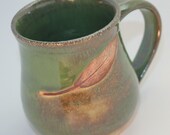 Wheel Thrown Stoneware Sage Mug in Seaweed Green