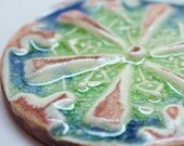 Handmade Ceramic Ornament with Fused Glass