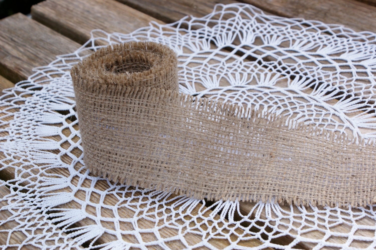 Burlap ribbon - frayed