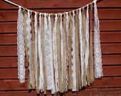 Burlap and lace garland
