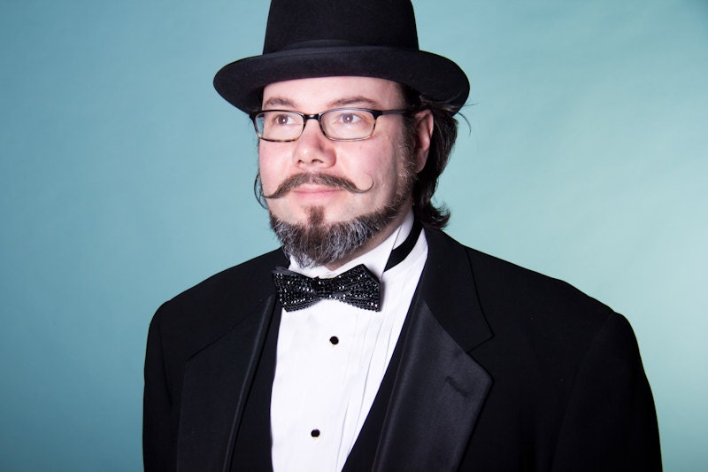 The Discreet Jet-Setter: Black Satin Rhinestoned Bowtie with Jet Swarovski Rhinestones
