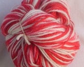 wool yarn hand dyed 100% worsted weight - strawberries & cream