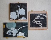 Cigar box art, set of three, ready to hang original art.