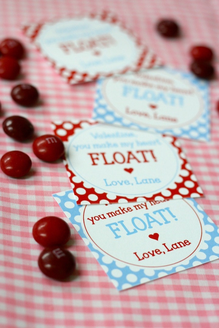 DIY, Personalized Valentine Tag, You make my heart FLOAT Il_570xn