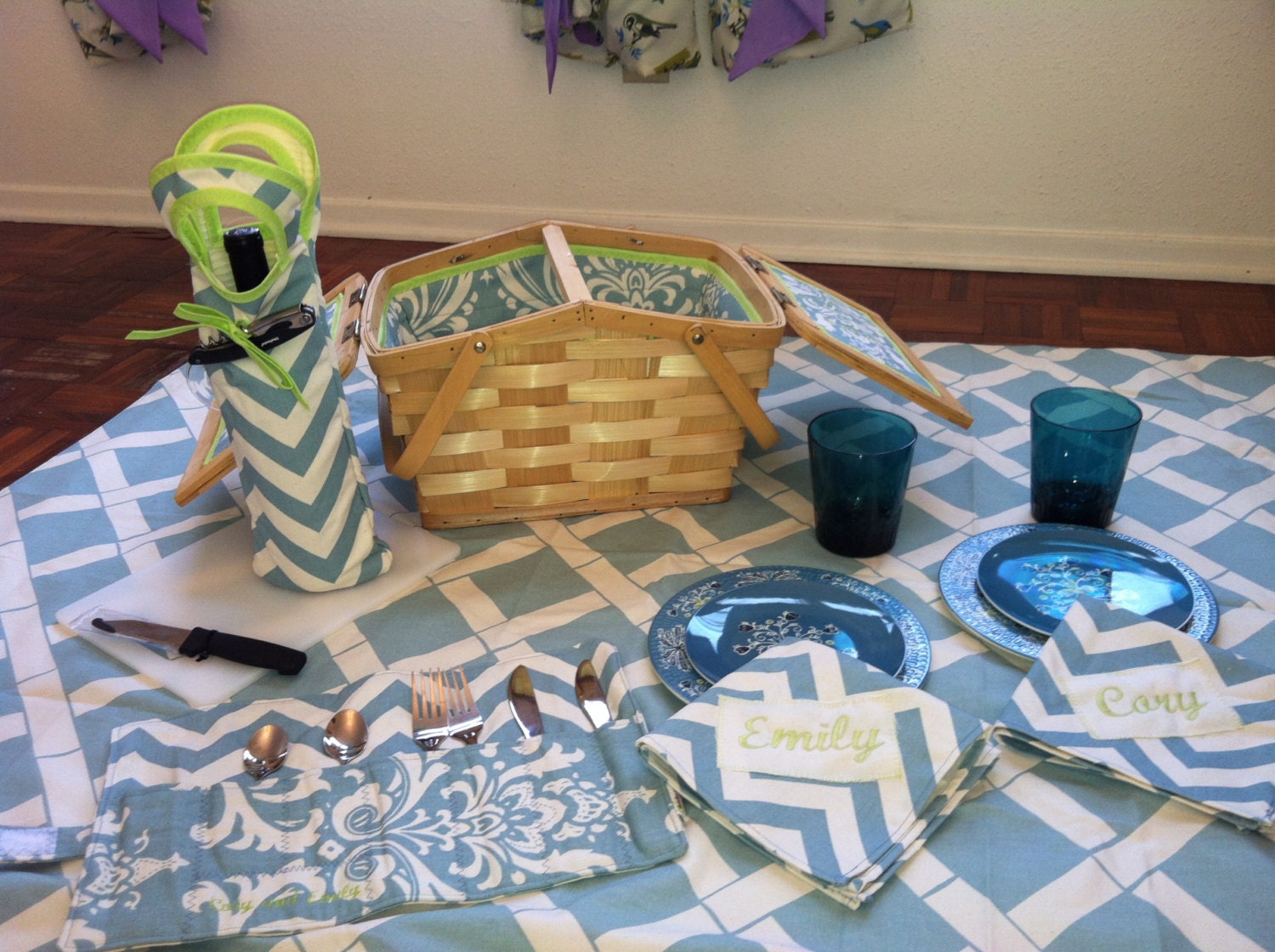 Personalized Custom Made Picnic Basket