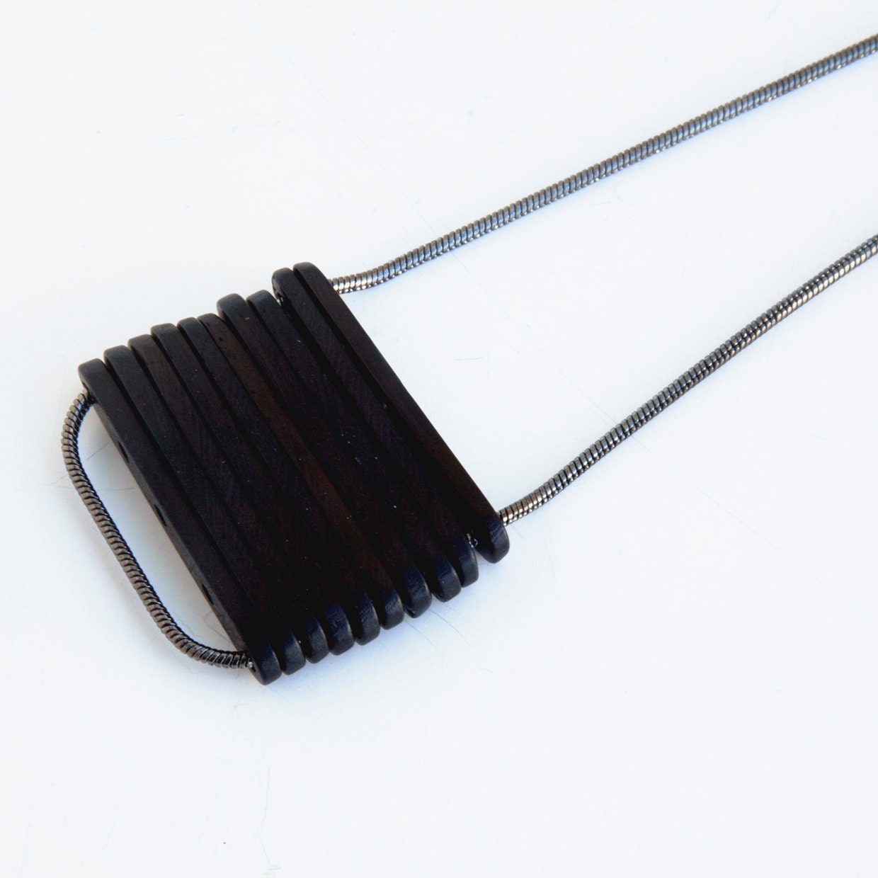 Stacked Black Bone Necklace