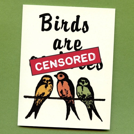 BIRDS ARE A%Holes - Mature & Funny Greeting Card - Put A Bird On It