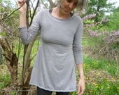 Organic Clothing - Tunic Dress - Boat Neck - Organic Cotton - Shown in Frost - Made to Order