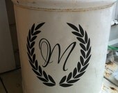 Wheat Wreath with Initial Decal