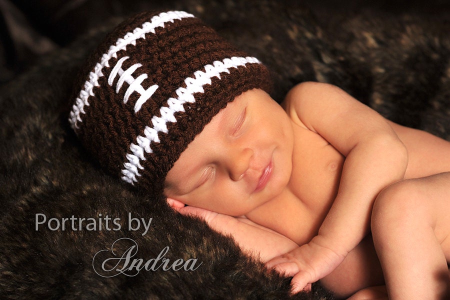Baby Boy Football Hat - Baby Boy Hat - Baby Hats - Newborn Hats - Newborn to 24 Months - Cute Photo Prop - ON SALE