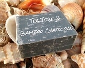 FREE SHIPPING w/a item - Tea Tree & Activated Bamboo Charcoal Soap,  All Natural Soap, Handmade Soap