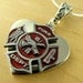 FIREFIGHTER over stainless steel heart Pendant with ss 925 chain Necklace