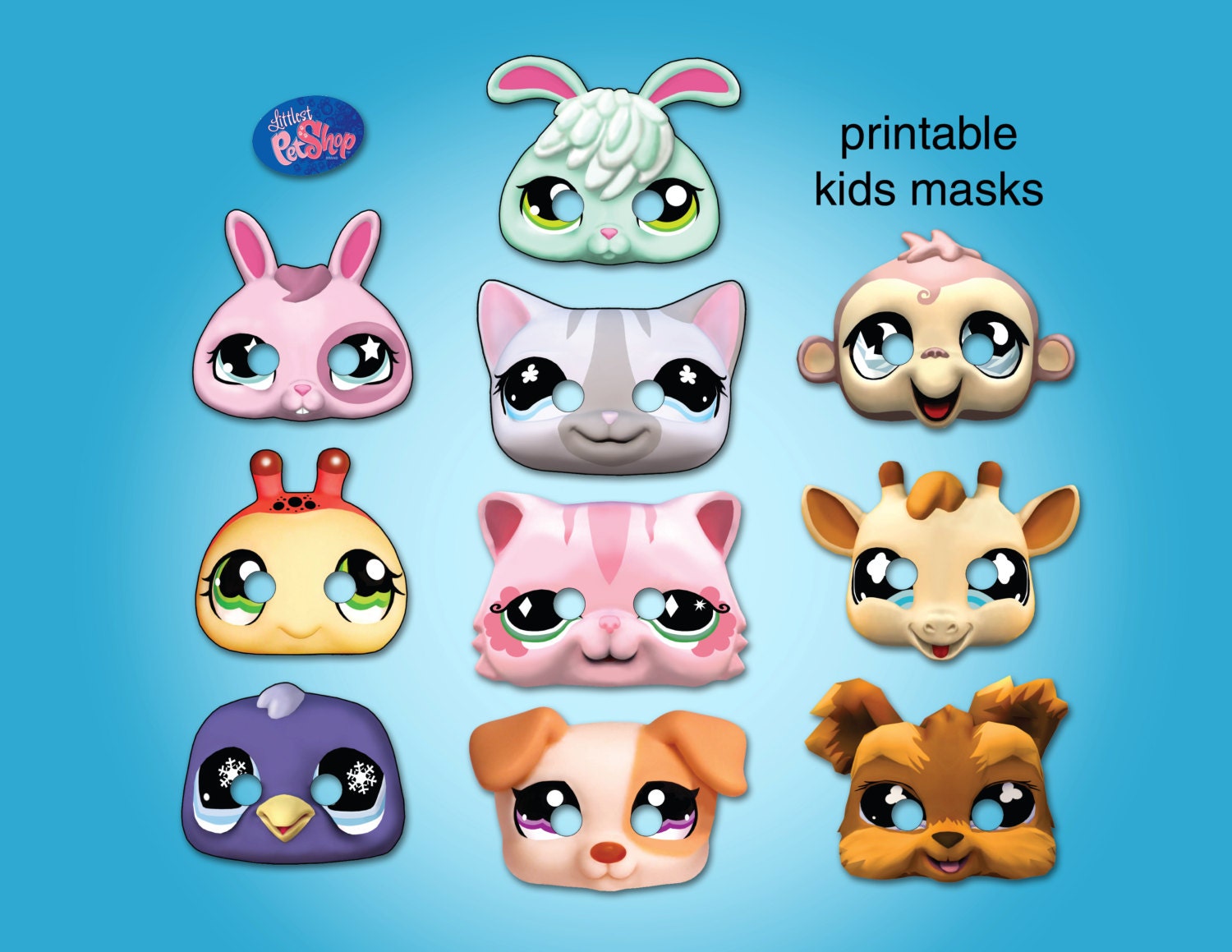 Littlest Pet Shop - Printable Kids Party Masks