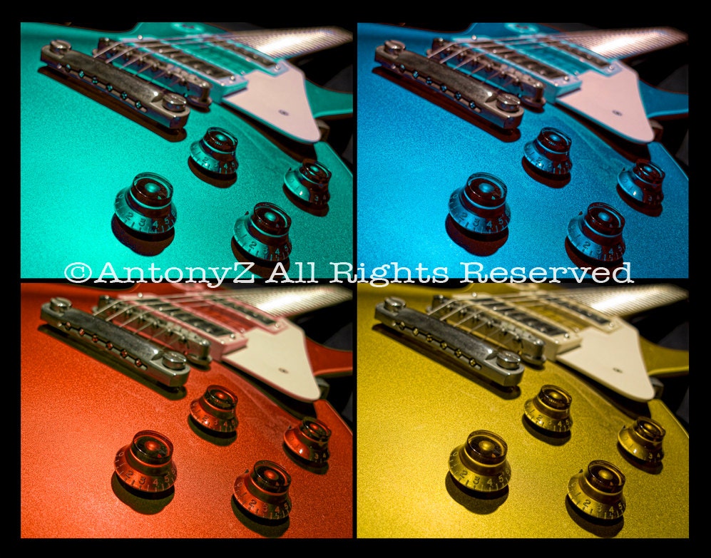 Colored Electric Guitars 8 x 10 Fine Art Print