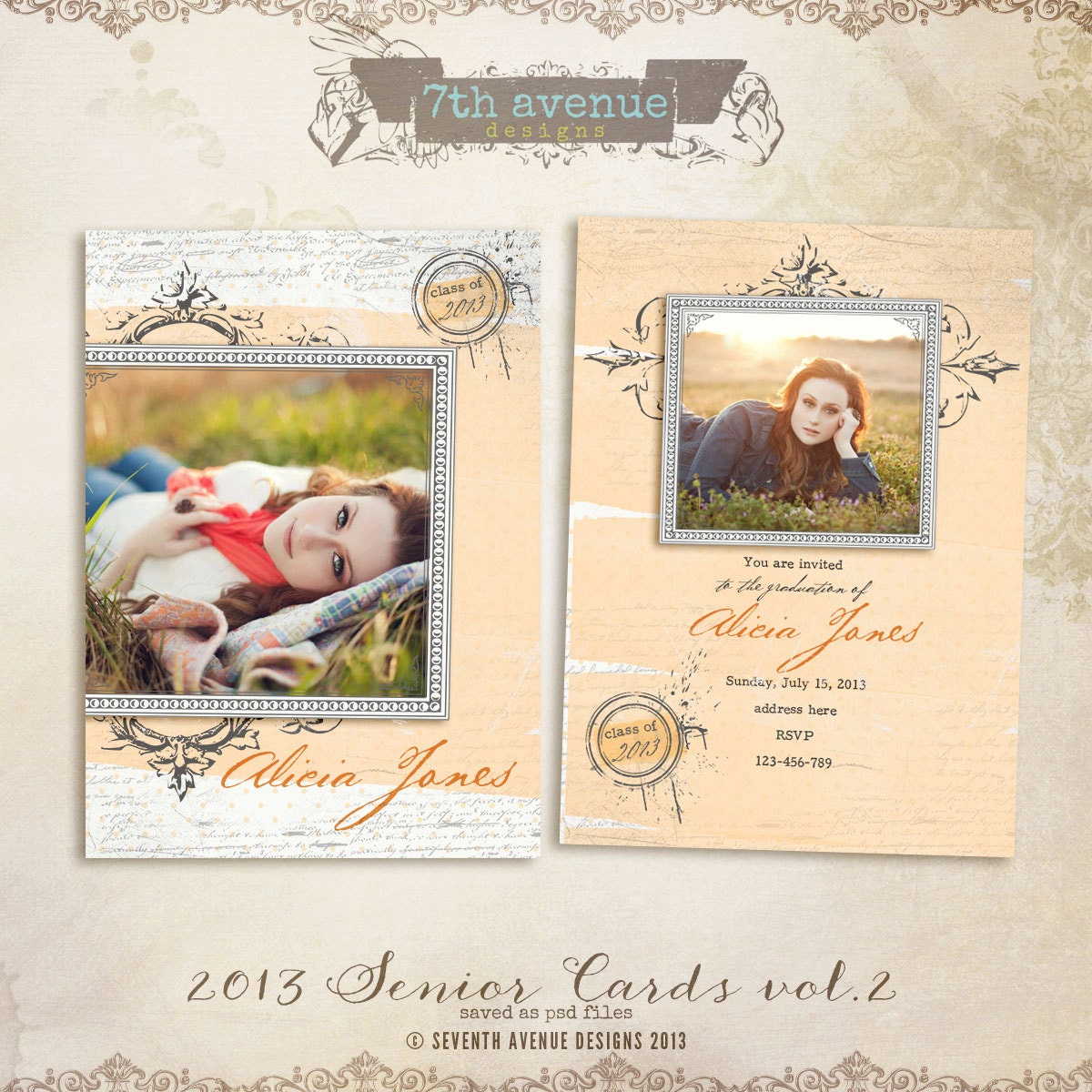 2013 Senior CARD templates for photographers vol.2