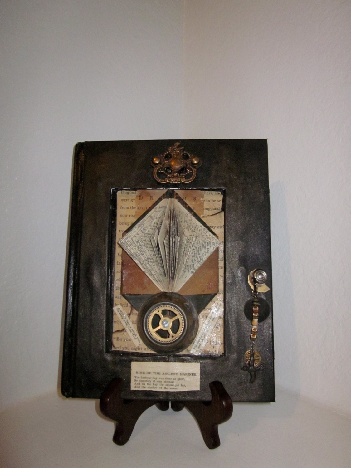 Altered Book in Steampunk  Nautical Design " Rime of the Ancient Mariner"