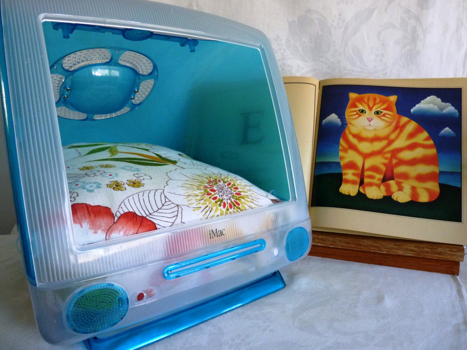 Poppy Dreams Pet Bed Upcycled Millennial iMac Custom Pillow Cushion