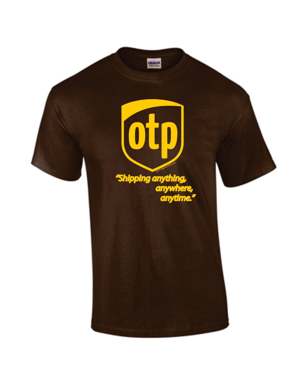 OTP Parody Logo Shirt - Shipping Anything, Anytime, Anywhere. Hand-Printed